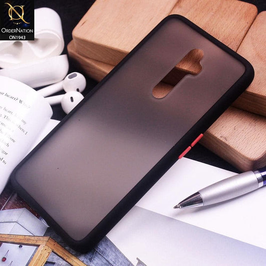 Oppo Reno 2Z Cover - Black - Luxury Semi Tranparent Color Frame Matte Hard PC Protective Case