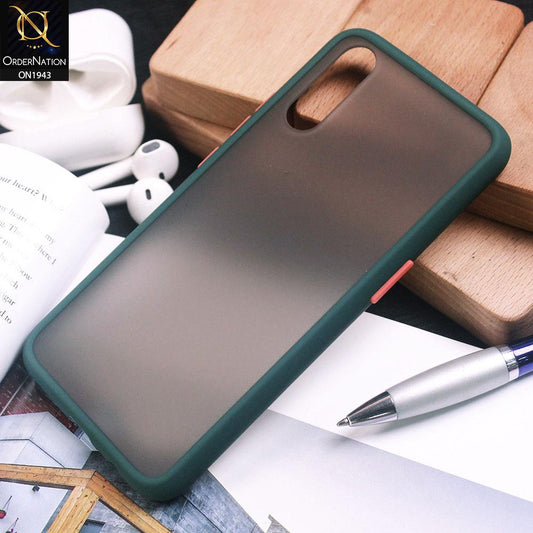 Vivo S1 Cover - Dark Green - Luxury Semi Tranparent Color Frame Matte Hard PC Protective Case