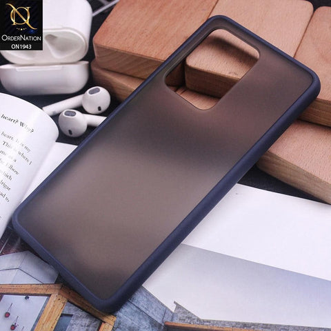 Samsung Galaxy S20 Ultra Cover - Blue - Luxury Semi Tranparent Color Frame Matte Hard PC Protective Case