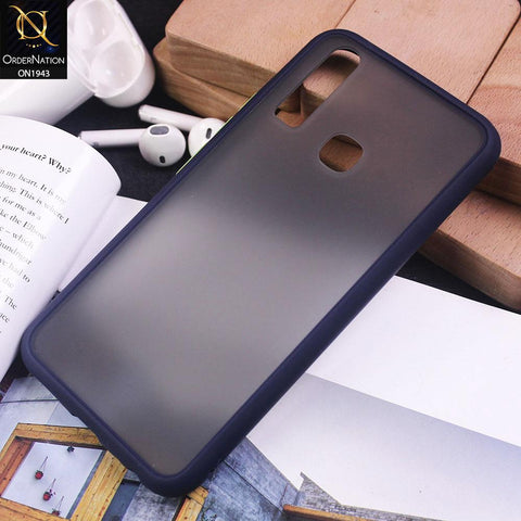 Vivo Y12 - Blue - Luxury Semi Tranparent Color Frame Matte Hard PC Protective Case