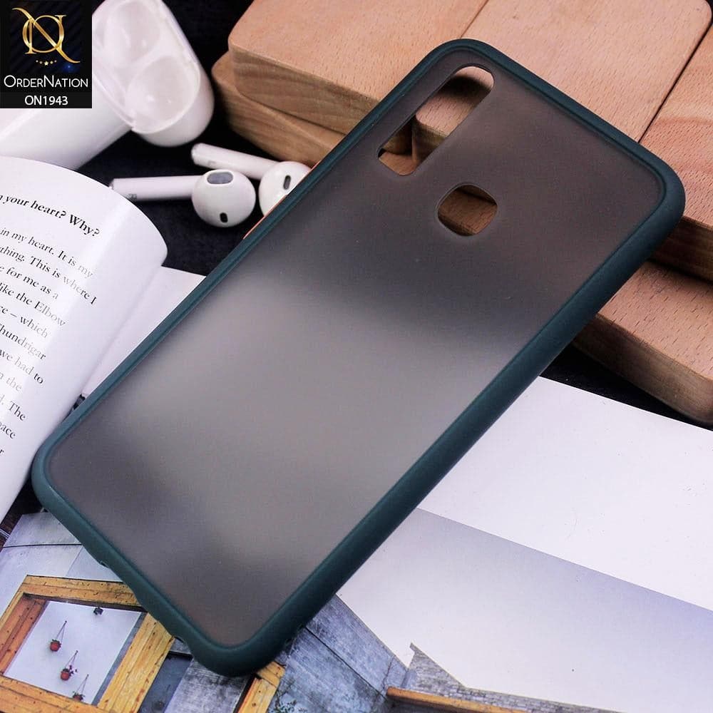 Vivo Y17 - Dark Green - Luxury Semi Tranparent Color Frame Matte Hard PC Protective Case