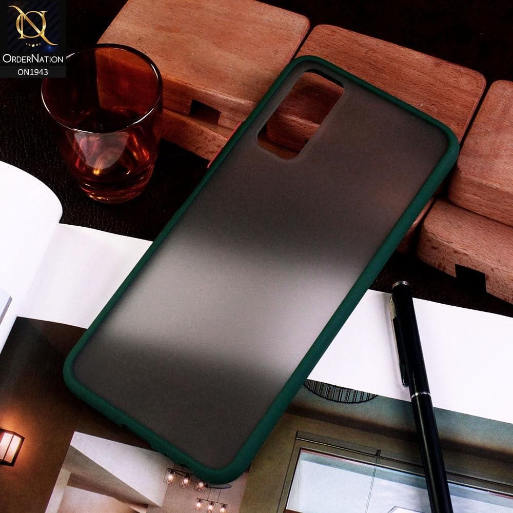 Vivo Y20 - Dark Green - Soft Colorful Border Semi Transparent Back Shell Case