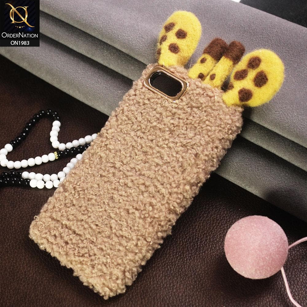 Girlish Cute Summer Winter Giraffe Plush Fur Case For iPhone 8 / 7 - Skin