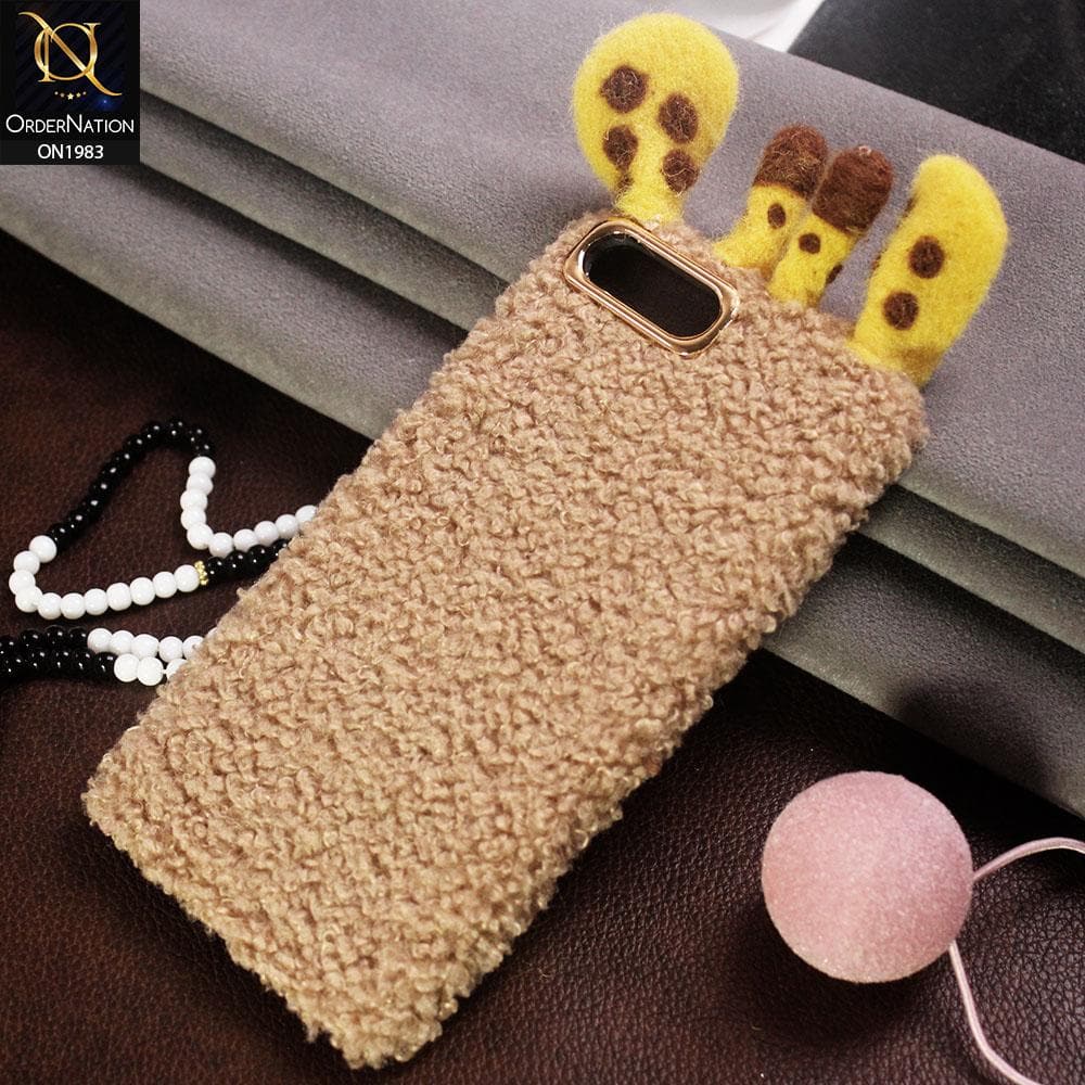 Girlish Cute Summer Winter Giraffe Plush Fur Case For iPhone 8 Plus / 7 Plus - Skin