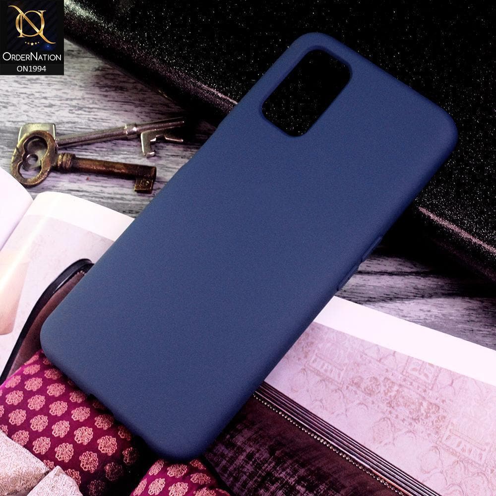 Oppo A52 Cover - Blue - Matte Shockproof Sillica Gel Soft Case