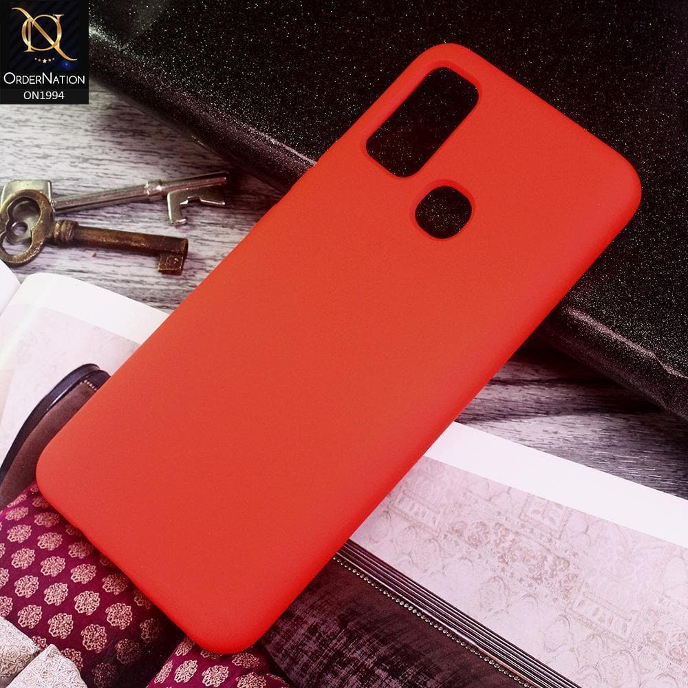 Infinix Hot 9 Play Cover - Red - Matte Shockproof Sillica Gel Soft Case