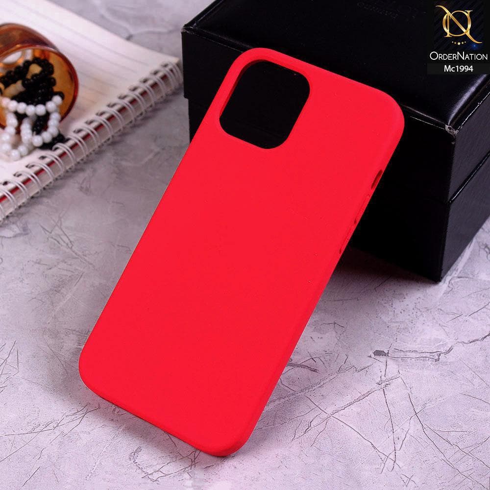 iPhone 12 Pro Max Cover - Red - Matte Shockproof Sillica Gel Soft Case