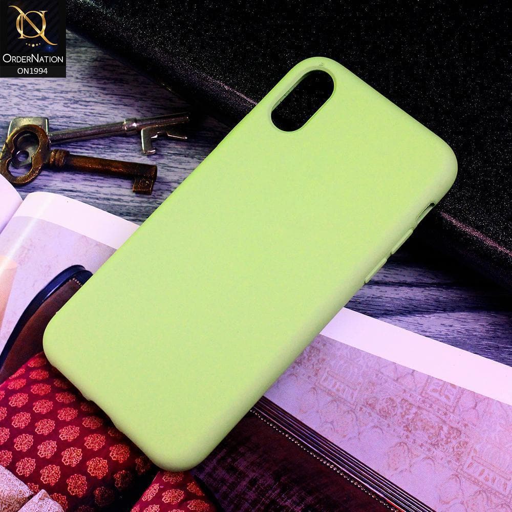 iPhone XS / X Cover - Light Green - Matte Shockproof Sillica Gel Soft Case