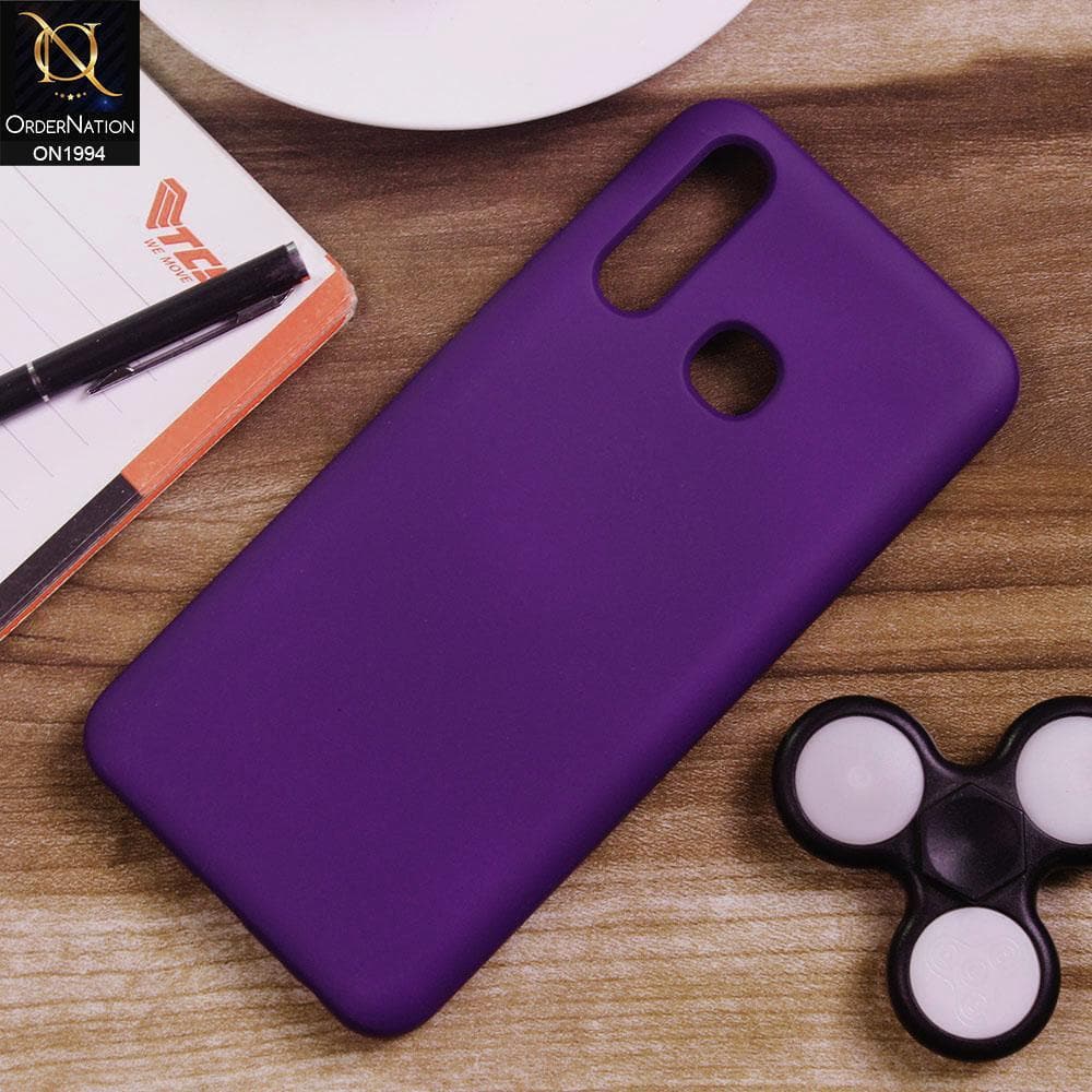 Vivo Y19 Cover - Purple - Matte Shockproof Sillica Gel Soft Case