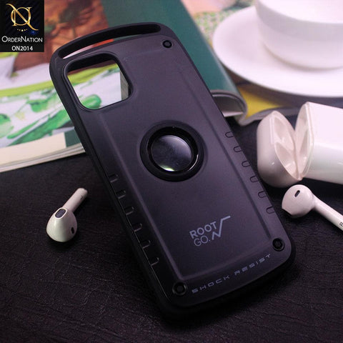 Heavy Duty Gravity Shock Resist Protective Back Shell Case For iPhone 11 Pro - Black