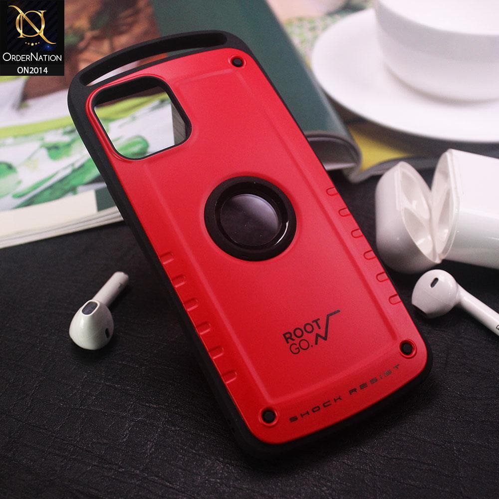 Heavy Duty Gravity Shock Resist Protective Back Shell Case For iPhone 11 Pro - Red