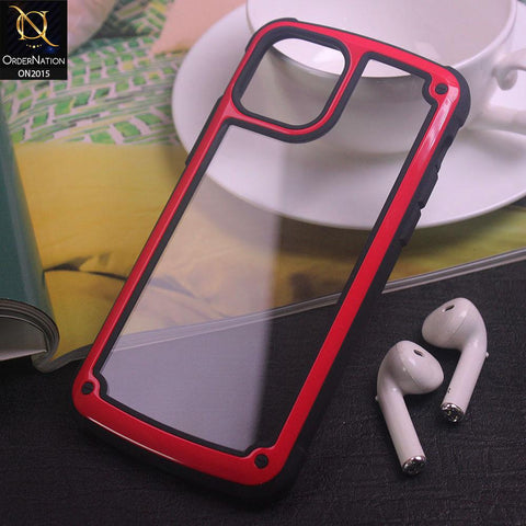 Shockproof Hybrid Pc With Acrylic Back Shell Case For iPhone 11 Pro - Red