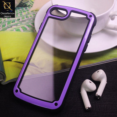 Shockproof Hybrid Pc With Acrylic Back Shell Case For iPhone 8 / 7 - Purple