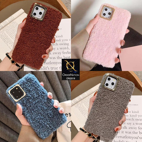 Soft Teddy Winter Warm Plush Fur Case For iPhone 11 Pro - Blue