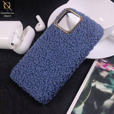 Soft Teddy Winter Warm Plush Fur Case For iPhone 11 Pro - Blue