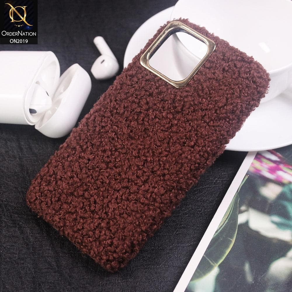 Soft Teddy Winter Warm Plush Fur Case For iPhone 11 Pro - Brown