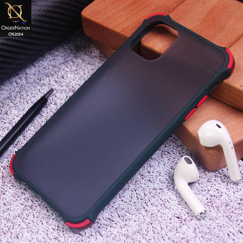 Translucent Matte Shockproof Case For iPhone 11 - Dark Green