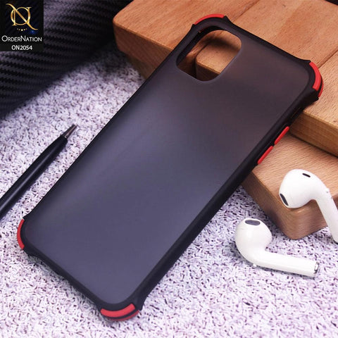 Translucent Matte Shockproof Case For iPhone 11 Pro - Black