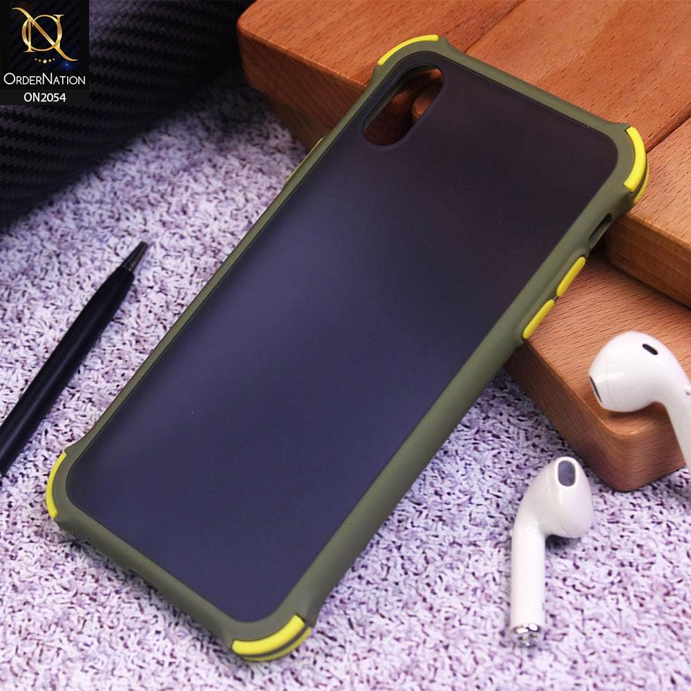 Translucent Matte Shockproof Case For iPhone XS / X - Light Green