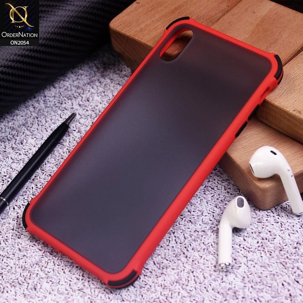 Translucent Matte Shockproof Case For iPhone XS Max - Red