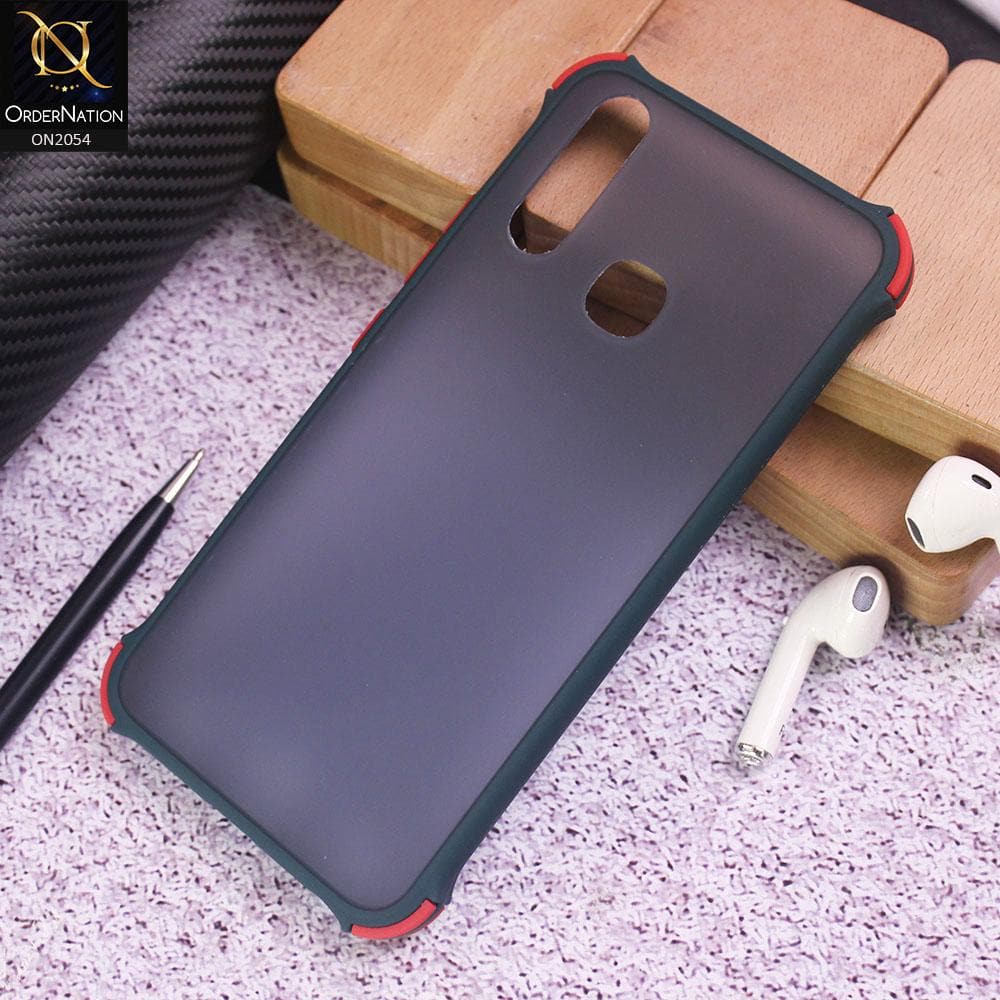 Vivo Y15 Cover - Dark Green - Translucent Matte Shockproof Case