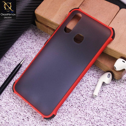 Vivo Y17 Cover - Red - Translucent Matte Shockproof Case