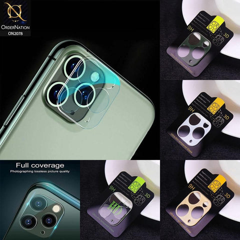 3D Film 9H Glass Color Camera Lens Protector For iPhone 12 Mini - Transparent