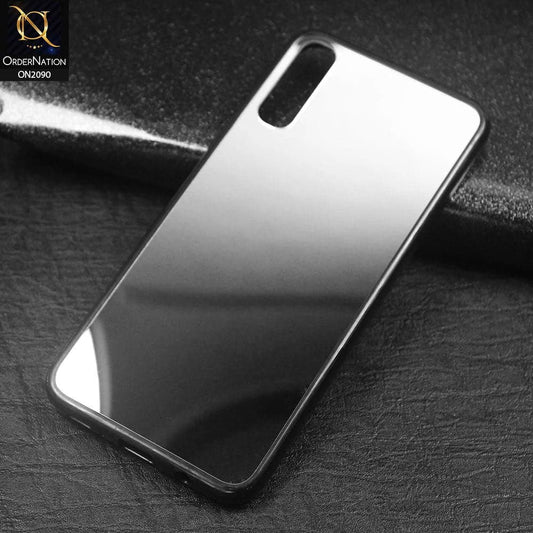 Samsung Galaxy A70 - Silver - Stylish Soft Borders Mirror Shine Back Case