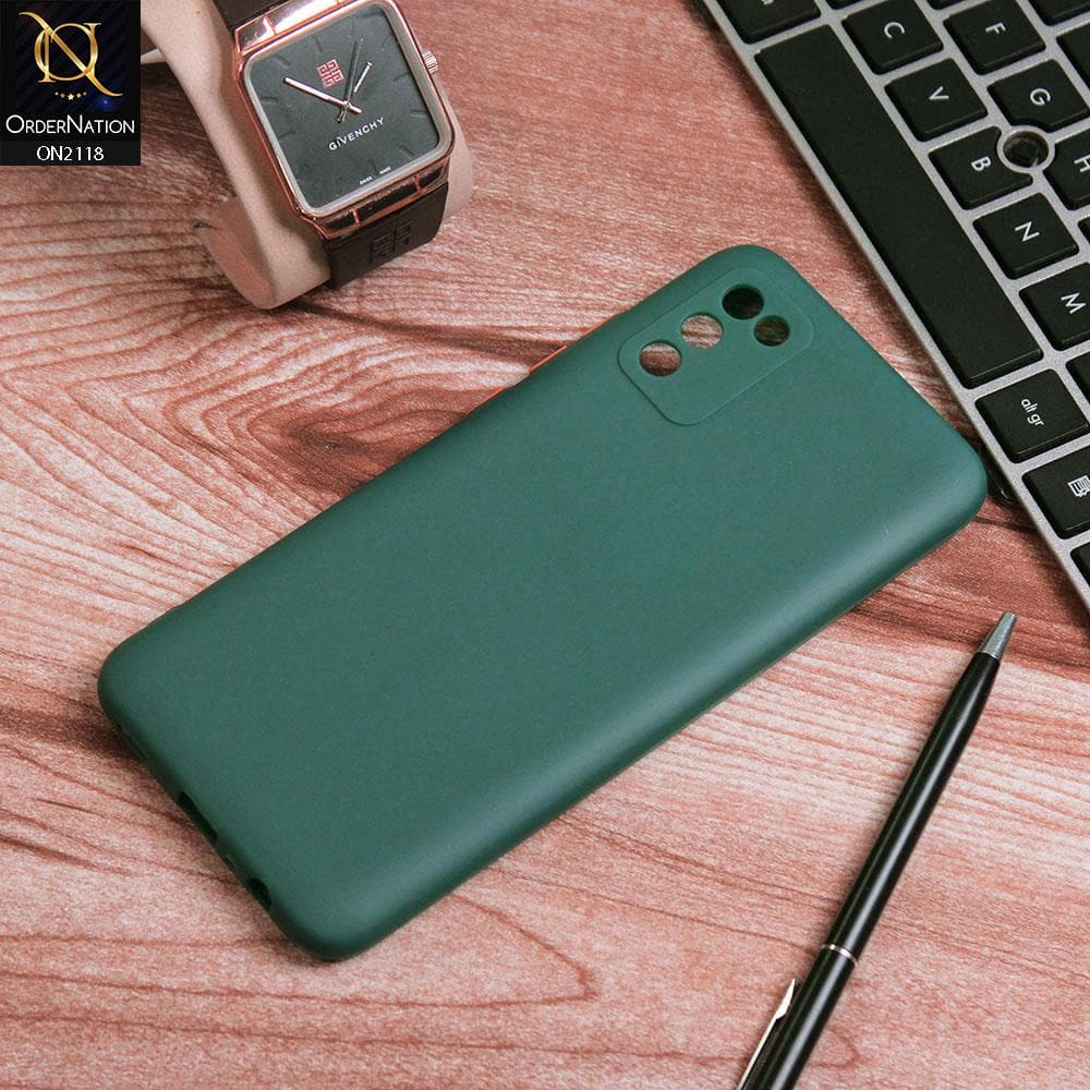 Samsung Galaxy A02s Cover - Green - Semi-Transparent Ultra Thin Color Button Soft Shell Case