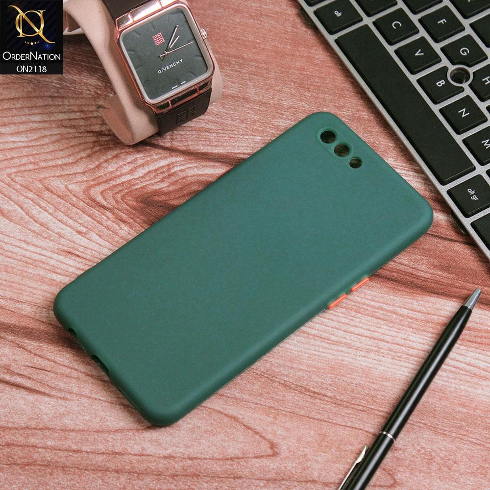 Oppo A3s Cover - Green - Semi-Transparent Ultra Thin Color Button Soft Shell Case