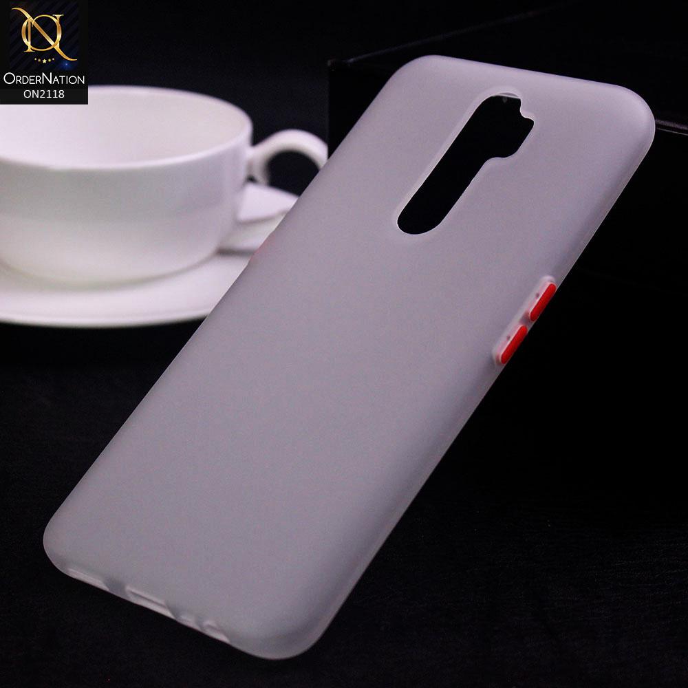 Oppo A9 2020 Cover - White - Semi-Transparent Ultra Thin Color Button Soft Shell Case