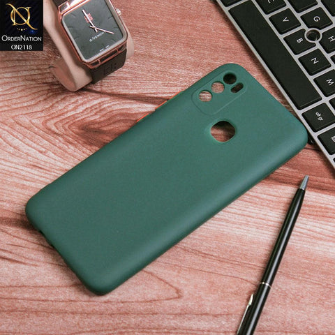 Infinix Hot 9 Play Cover - Green - Semi-Transparent Ultra Thin Color Button Soft Shell Case