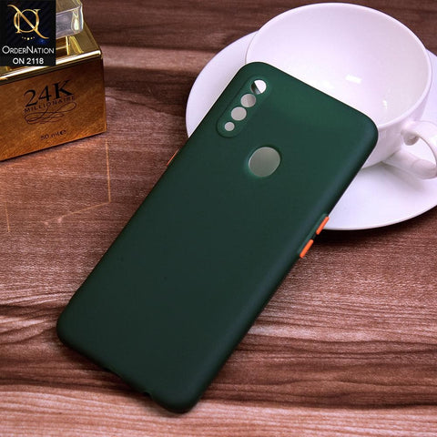 Oppo A8 - Green - Semi-Transparent Ultra Thin Color Button Soft Shell Case