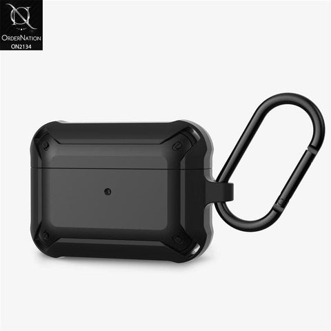 Apple Airpods 3rd Gen 2021 Cover - Black - Stylish Shockproof Carabiner Heavy Duty Case