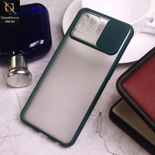 Oppo A73 Cover - Green - Translucent Matte Shockproof Camera Slide Protection Case