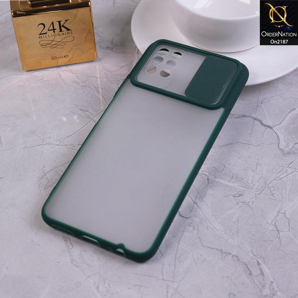 Infinix Note 8i - Green - Translucent Matte Shockproof Camera Slide Protection Case