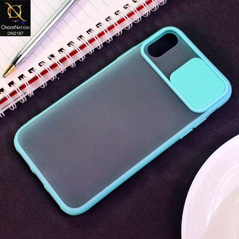 iPhone XS / X Cover - Aqua - Translucent Matte Shockproof Camera Slide Protection Case