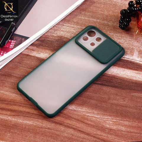 Xiaomi Mi 11 Lite Cover - Green - Translucent Matte Shockproof Camera Slide Protection Case