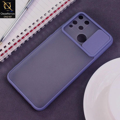 Realme C12 Cover - Gray - Translucent Matte Shockproof Camera Slide Protection Case