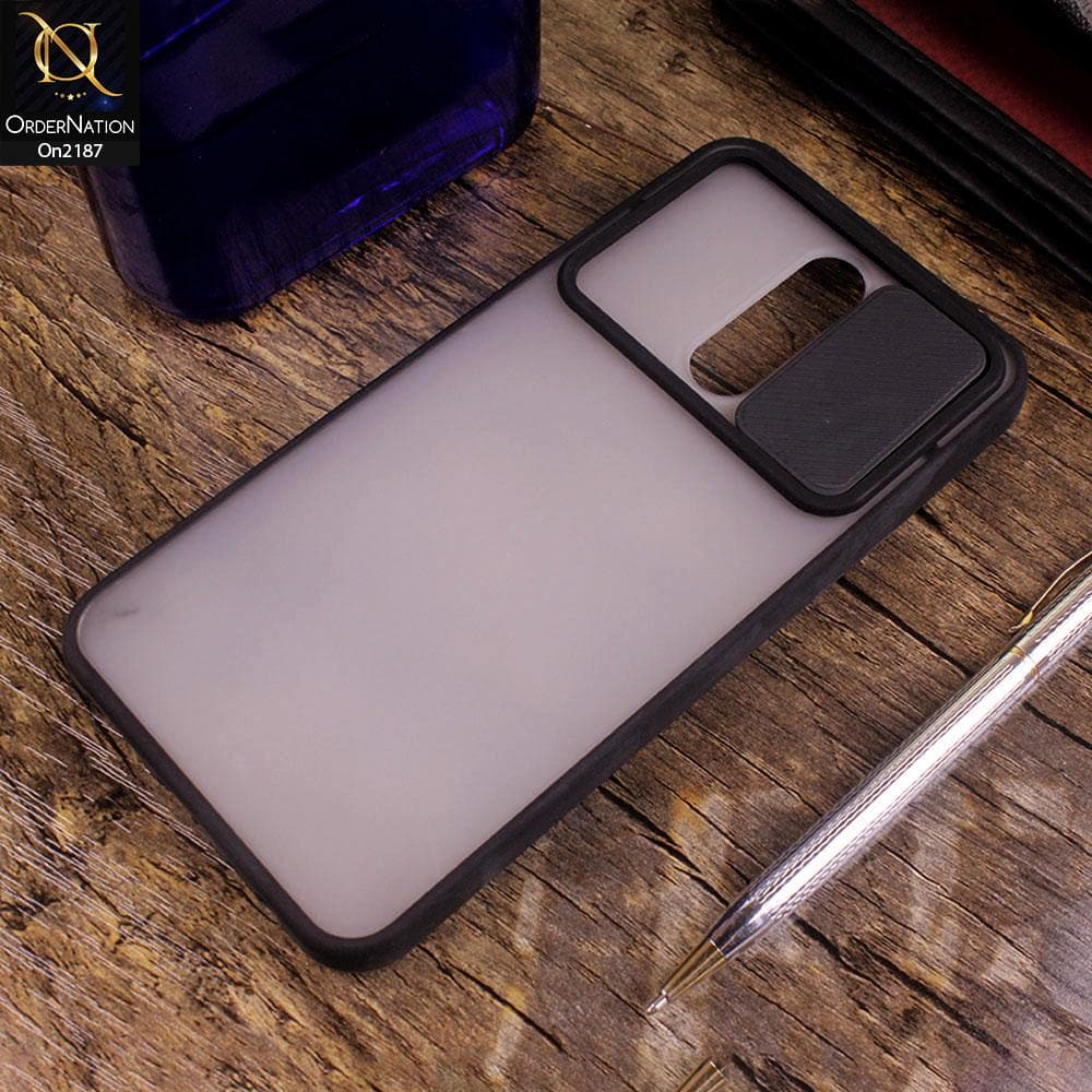 Xiaomi Redmi 8A - Black - Translucent Matte Shockproof Camera Slide Protection Case