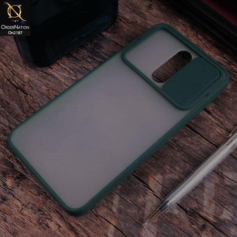 Xiaomi Redmi 8A - Green - Translucent Matte Shockproof Camera Slide Protection Case