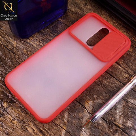 Xiaomi Redmi 8A - Red - Translucent Matte Shockproof Camera Slide Protection Case