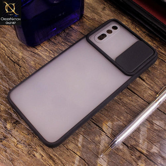 Vivo S1 - Black - Translucent Matte Shockproof Camera Slide Protection Case