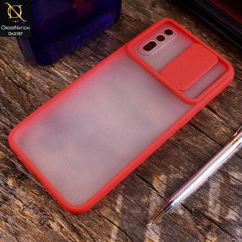 Vivo S1 - Red - Translucent Matte Shockproof Camera Slide Protection Case