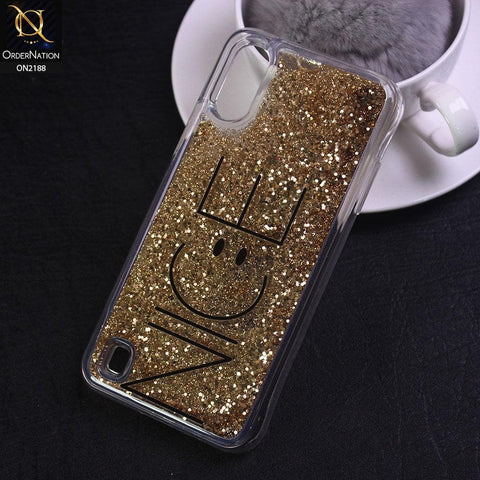 Samsung Galaxy A01 Cover - Design 13 - Trendy Moving Liquid Glitter Shine Soft Borders Case