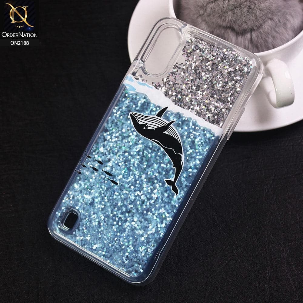 Samsung Galaxy A01 Cover - Design 16 - Trendy Moving Liquid Glitter Shine Soft Borders Case