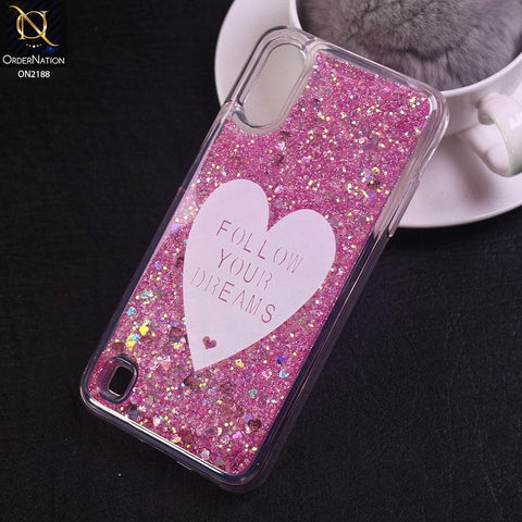 Samsung Galaxy A01 Cover - Design 17 - Trendy Moving Liquid Glitter Shine Soft Borders Case