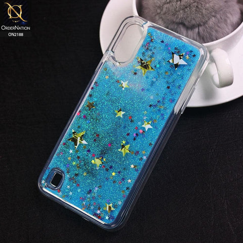 Samsung Galaxy A01 Cover - Design 7 - Trendy Moving Liquid Glitter Shine Soft Borders Case