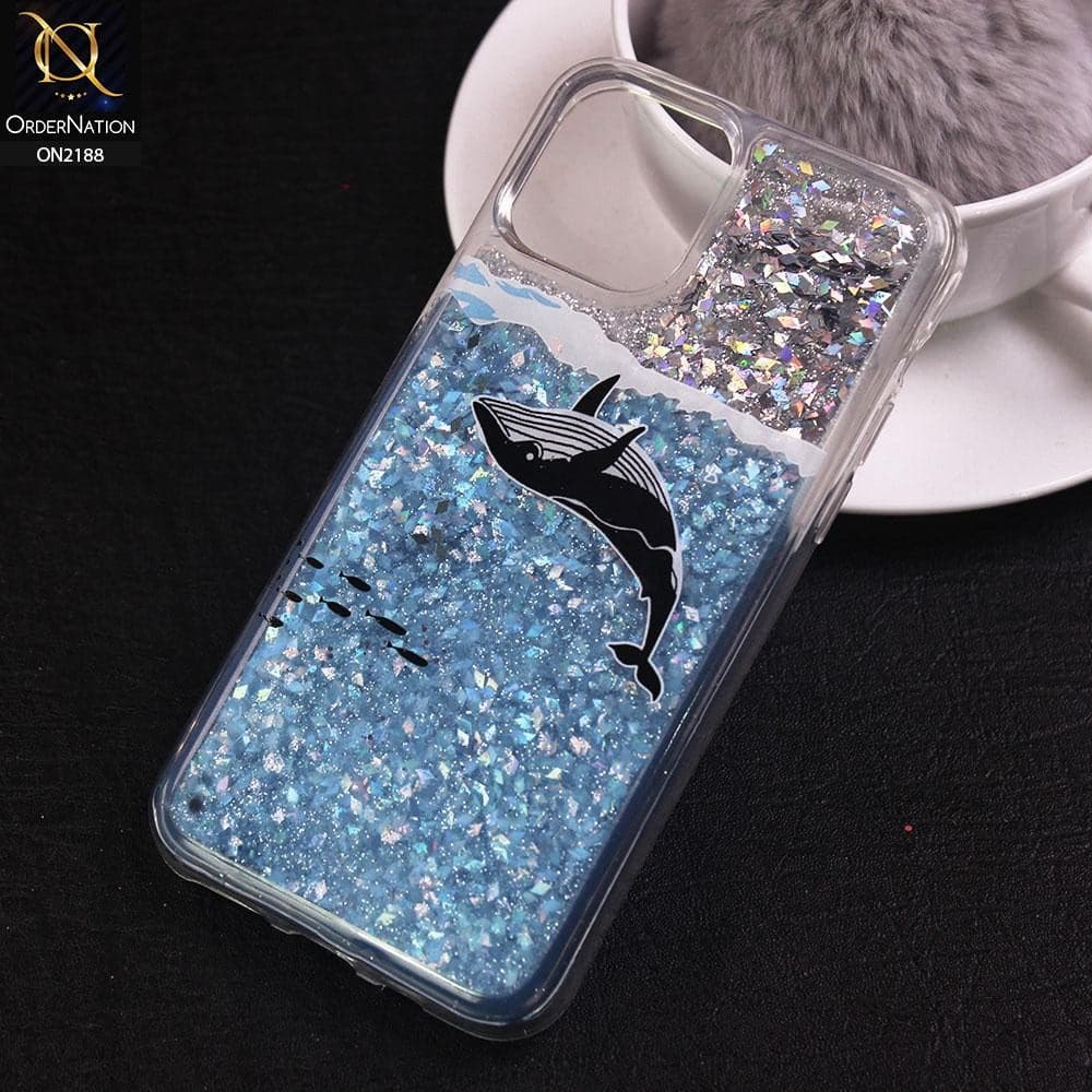 iPhone 11 Pro Max Cover - Design 16 - Trendy Moving Liquid Glitter Shine Soft Borders Case