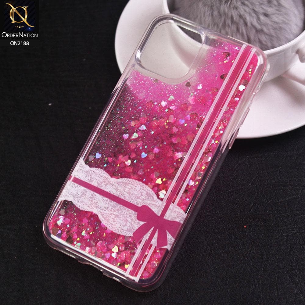 iPhone 11 Pro Max Cover - Design 2 - Trendy Moving Liquid Glitter Shine Soft Borders Case